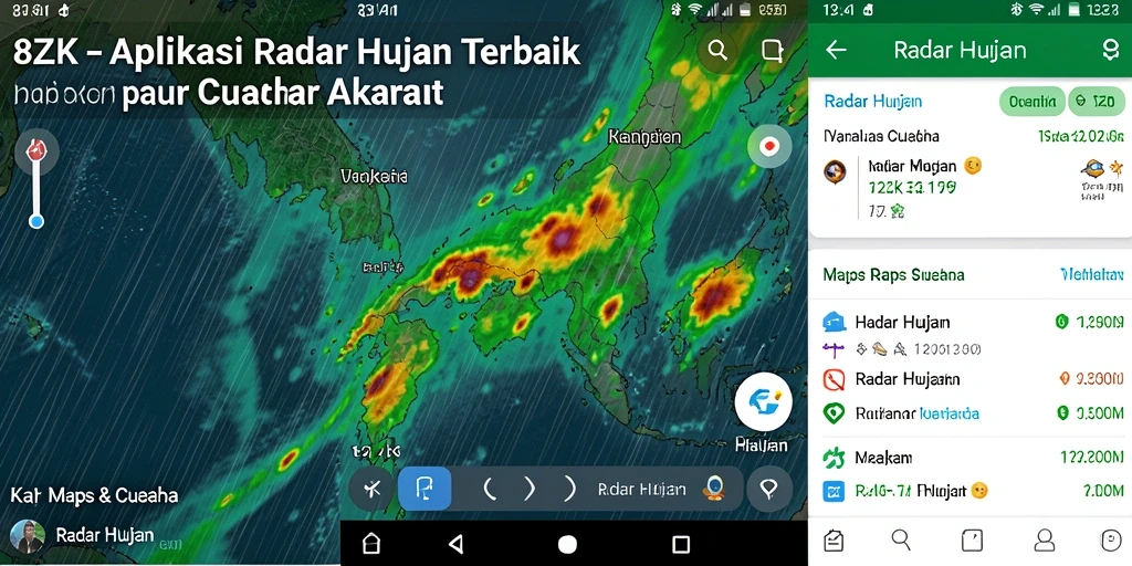 Antarmuka aplikasi Radar Hujan 8ZK yang informatif dan user-friendly.