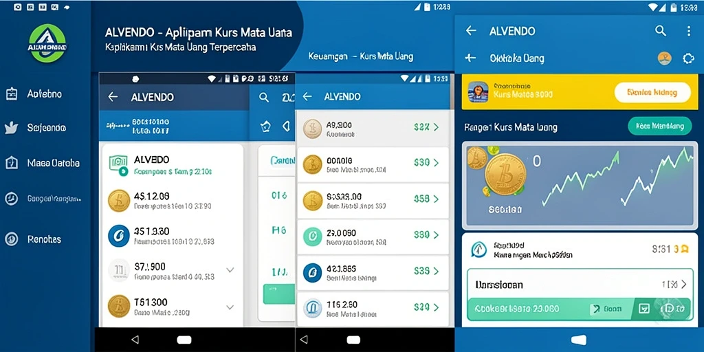 Tampilan antarmuka ALVENDO yang user-friendly untuk memantau kurs mata uang.