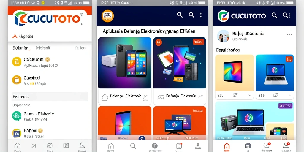 Tampilan antarmuka CUCUTOTO untuk belanja elektronik yang ramah pengguna.