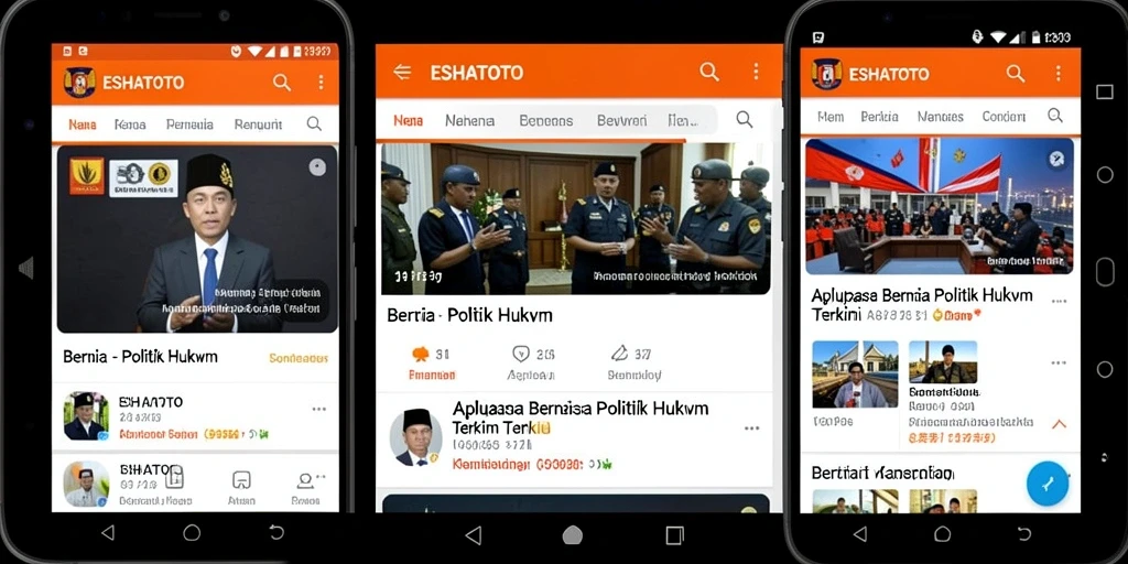 Antarmuka ESHATOTO menampilkan berita politik hukum yang terkini.