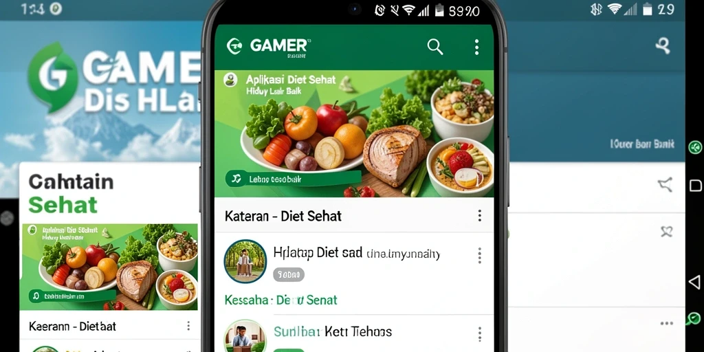 Antarmuka GAMERP yang ramah pengguna dan fungsionalitas Diet Sehat.