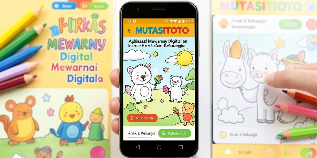 Antarmuka aplikasi MUTASITOTO yang cerah dan interaktif untuk mewarnai.