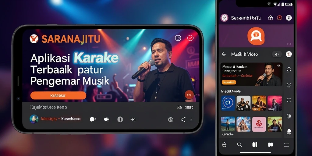 Tampilan antarmuka aplikasi Karaoke SARANAJITU yang menarik