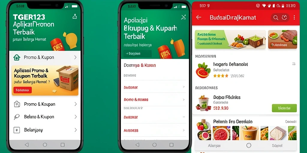 Antarmuka aplikasi TGER123 menampilkan promo dan kupon menarik.