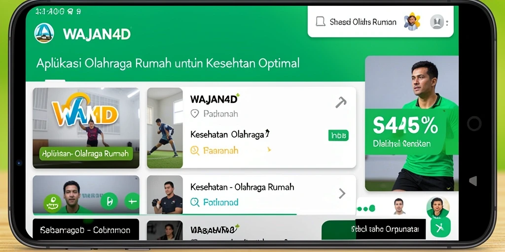 Tampilan antarmuka aplikasi WAJAN4D untuk olahraga di rumah yang user-friendly.